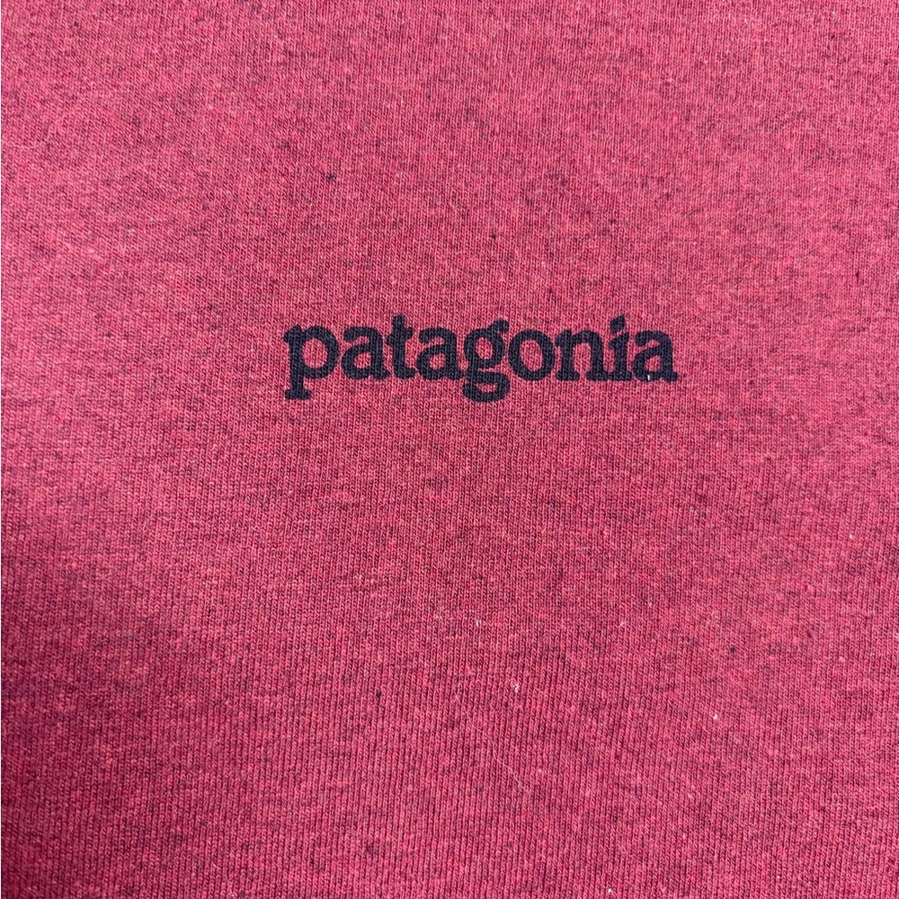 Patagonia red crewneck tee with grey trim - Picture 3 of 7
